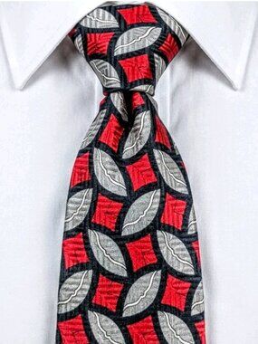 MATRIX by FORMAT Vtg 1990s Maximalist Shimmery Hand-Made Damask Artist Silk Tie